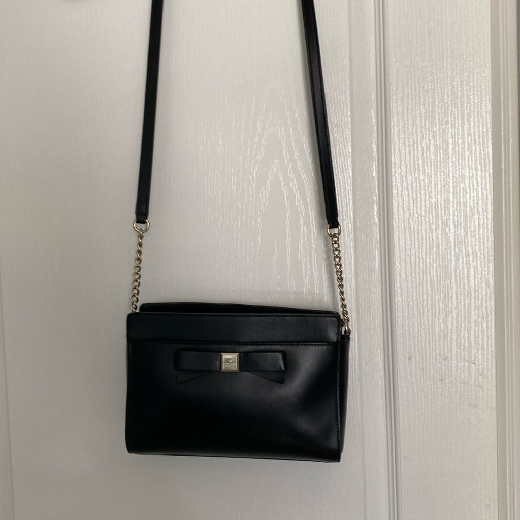 Black Leather Kate Spade Handbag
